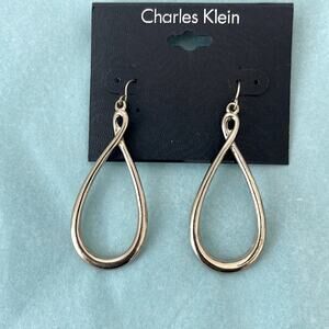 Charles Klein Gold-tone Oval Hoop Earrings